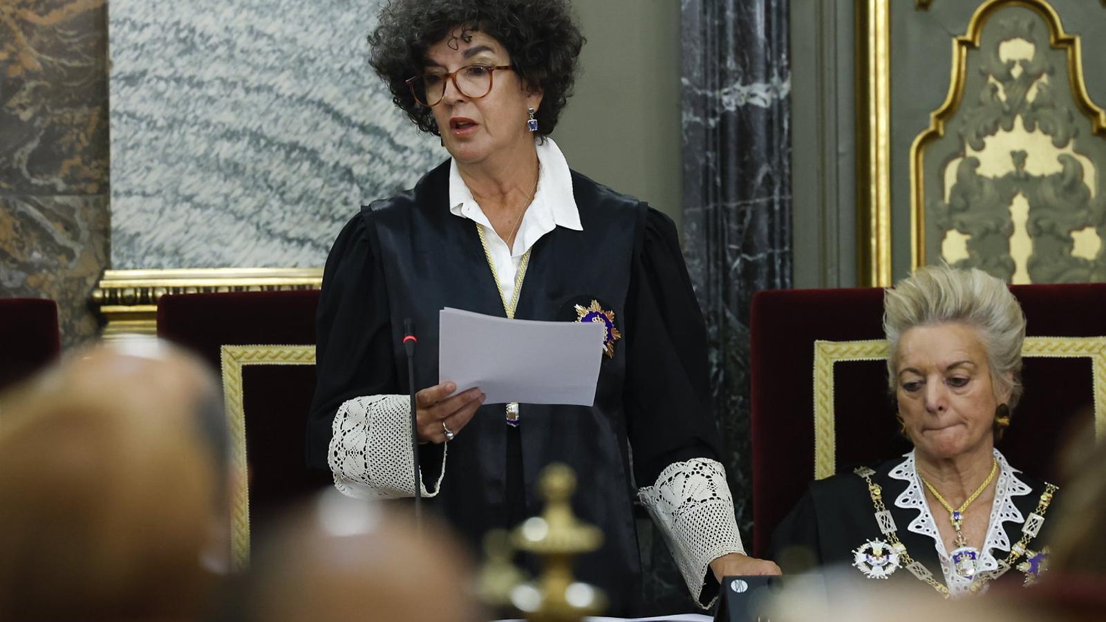 La tinent fiscal del Tribunal Suprem, María Ángeles Sánchez-Conde, durant l’obertura de l’any judicial 2022/2023.